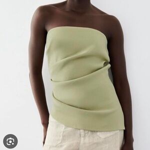 Zara ruched strapless top